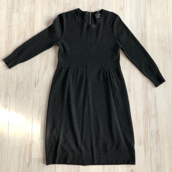 Theory Gray 3/4 Sleeves Knitted Tunic Dress - Picture 1 of 7